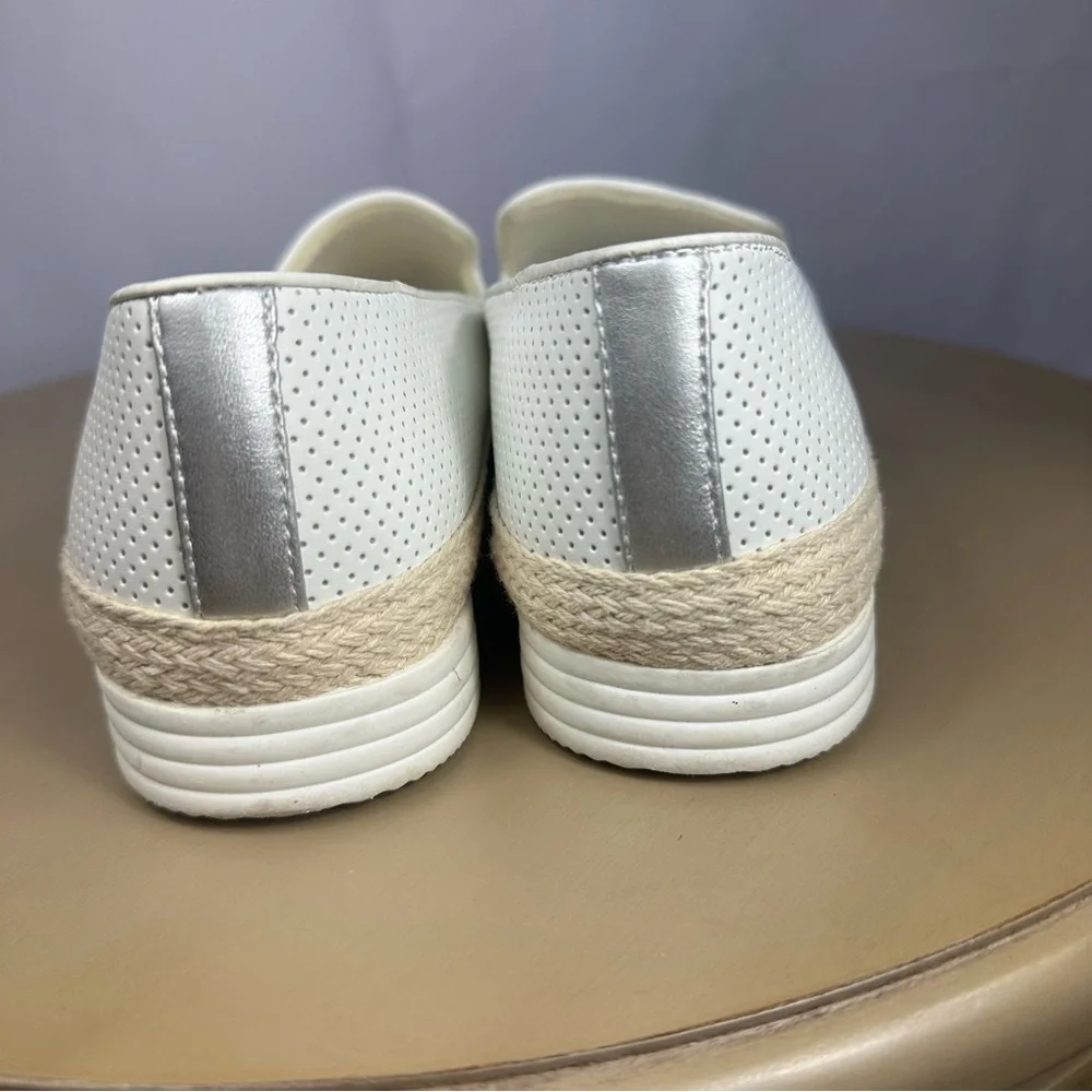 Kim Rogers White and Silver Espadrilles
